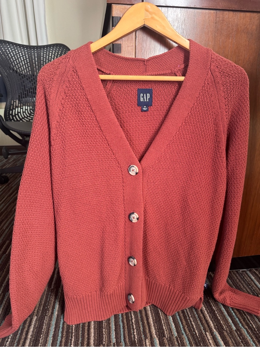 GAP Women's Rust Red-Brown Button Cardigan